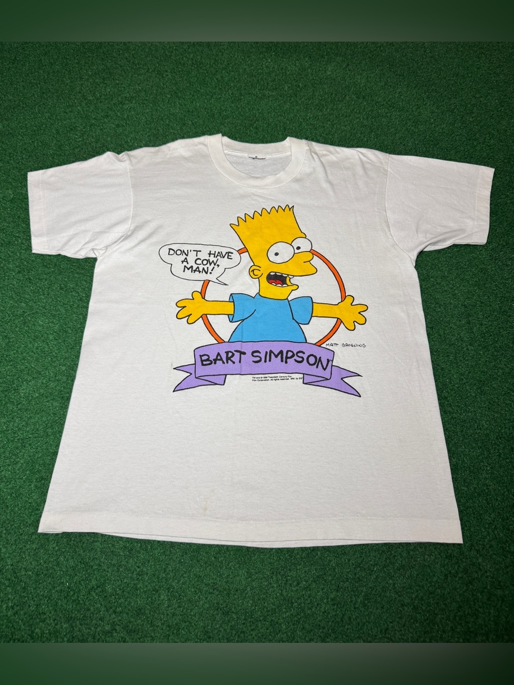 Bart Simpson Vintage T Shirt 90s Original Simpsons Shirt Fox White XL 22x30